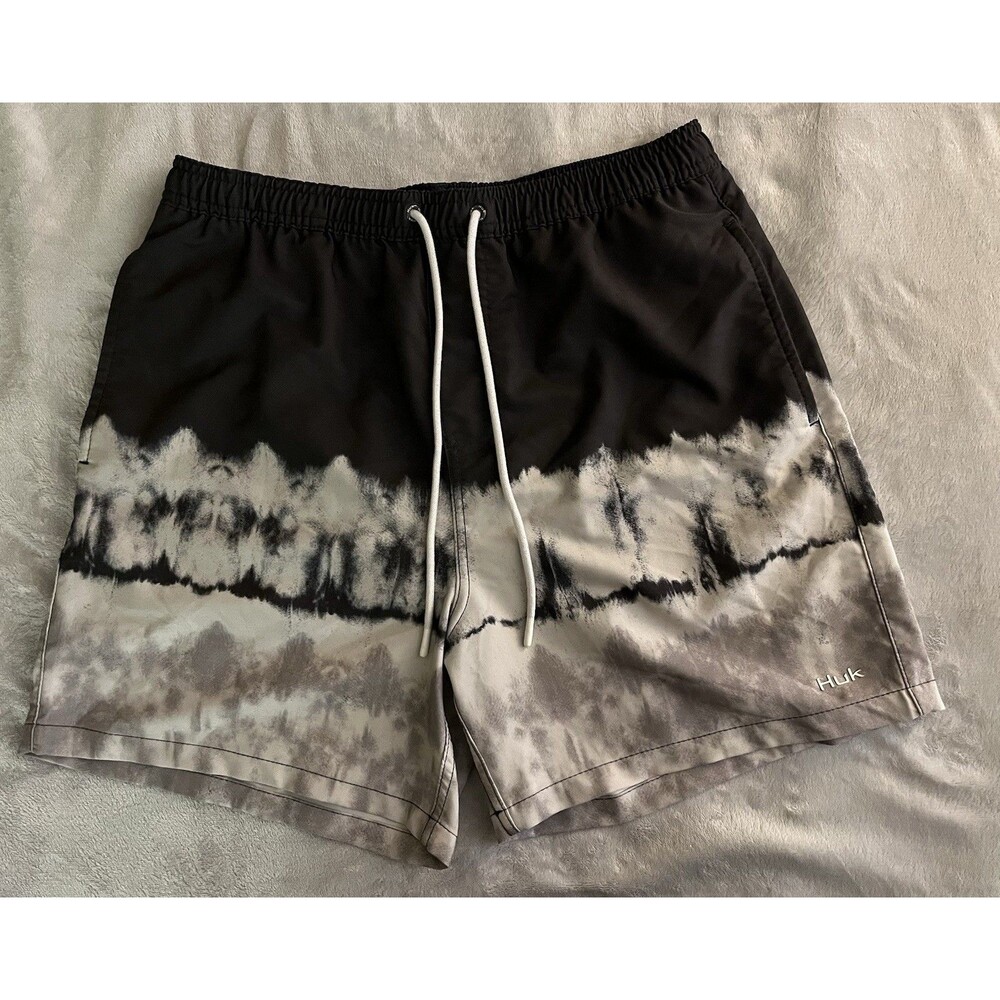 Huk Mens Size M Pursuit Salt Dye Volley Fishing Shorts Swim Trunks